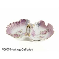 A FRENCH PORCELAIN DIVIDED SERVING DISH RMaker un