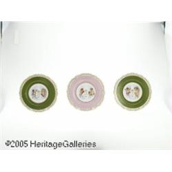 ELEVEN CONTINENTAL PORCELAIN PLATES RSèvres, c.18