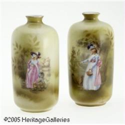TWO GERMAN PORCELAIN VASES, EN SUITE RR.S. German