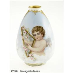 A BAVARIAN HAND PAINTED PORCELAIN VASE RPhilip Ro
