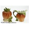 Image 1 : A GERMAN CERAMIC 'STRAWBERRY' CREAMER AND SUGAR R