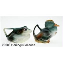 TWO CONTINENTAL CERAMIC FIGURAL CREAMERS RRoyal B