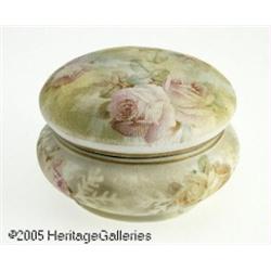 A GERMAN 'ROSE TAPESTRY' CERAMIC BOX RRoyal Bayre