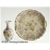 Image 1 : A GERMAN 'ROSE TAPESTRY' CERAMIC VASE AND PLATE R