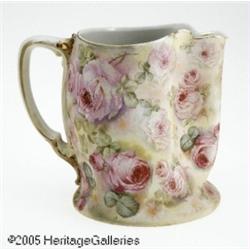 A GERMAN CERAMIC 'ROSE TAPESTRY' PITCHER RRoyal B