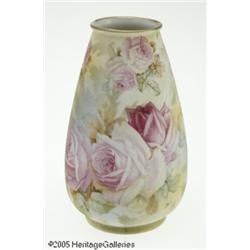 A GERMAN 'ROSE TAPESTRY' CERAMIC CABINET VASE RRo