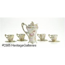 A GERMAN 'ROSE TAPESTRY' CHOCOLATE SERVICE RRoyal
