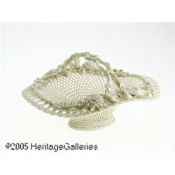 AN IRISH 'HENSHALL TWIG' PORCELAIN BASKET RBellee
