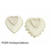Image 2 : TWO IRISH HEART-SHAPED PORCELAIN BASKETS RBelleek