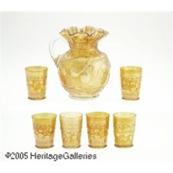 AN AMERICAN MOLD-BLOWN 'APPLE TREE' CARNIVAL GLAS