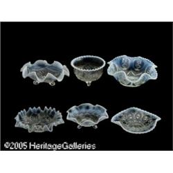 A GROUP OF WHITE OPALESCENT GLASS BOWLS RMakers u