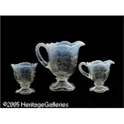 THREE PIECES OF AMERICAN INTAGLIO PATTERN GLASS R