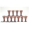 Image 1 : A SET OF ELEVEN BOHEMIAN RUBY CUT GLASS GOBLETS R