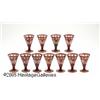 Image 2 : A SET OF ELEVEN BOHEMIAN RUBY CUT GLASS GOBLETS R