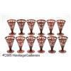 Image 2 : A SET OF TWELVE BOHEMIAN RUBY CUT GLASS GOBLETS R