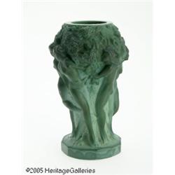 A BOHEMIAN MALACHITE GLASS VASE RRiedel Glasswork