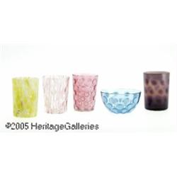 A COLLECTION OF SPATTER GLASS AND COIN SPOT PATTE