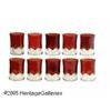Image 2 : A SET OF TEN RUBY CUT GLASS TUMBLERS RMaker unkno