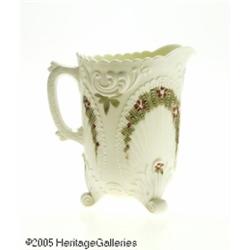 AN AMERICAN PATTERN GLASS PITCHER AND TUMBLER RNo