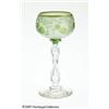 Image 1 : AN AMERICAN ETCHED AND ENAMELED GLASS GOBLET RSt.