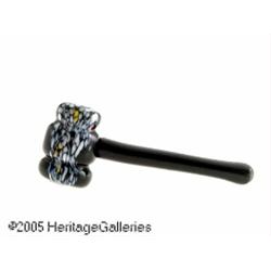 AN AMERICAN SPATTER GLASS GAVEL R RThe black grou