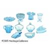 Image 2 : TEN AMERICAN BLUE AND OPALESCENT GLASS SERVING PI