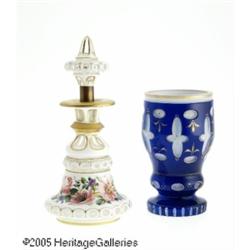 A BOHEMIAN OVERLAID AND CUT GLASS DECANTER AND RÖ