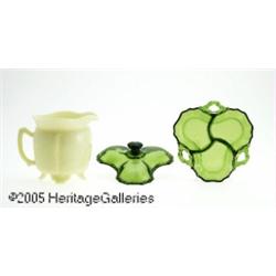 TWO PIECES OF AMERICAN GLASS RCambridge and unkno