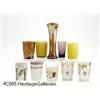 Image 1 : TEN ASSORTED GLASS TUMBLERS AND A VASE RVarious m