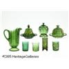 Image 1 : ELEVEN PIECES OF AMERICAN GREEN GLASSVarious make