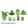 Image 2 : ELEVEN PIECES OF AMERICAN GREEN GLASSVarious make