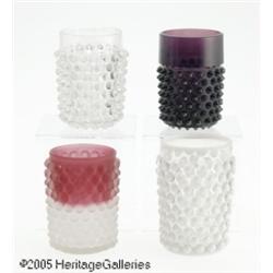 FOUR HOBNAIL TUMBLERS RVarious makers, c.1890 R R