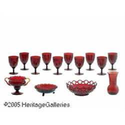 FOURTEEN RUBY GLASS ITEMS RVarious makers, c.1925