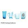 Image 1 : FOUR PIECES OF AMERICAN BLUE GLASS RNorthwood and
