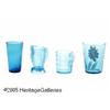 Image 2 : FOUR PIECES OF AMERICAN BLUE GLASS RNorthwood and