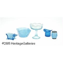 A GROUP OF OPALESCENT AND PRESSED GLASS ITEMS RMa