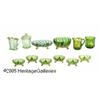 Image 1 : A GROUP OF GREEN PRESSED GLASS SERVING PIECES RVa
