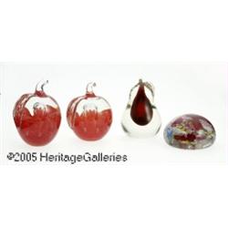 FOUR GLASS PAPERWEIGHTS RMurano and Joe St. Clair