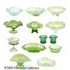 Image 1 : A COLLECTION OF AMERICAN GREEN GLASS ITEMS RVario