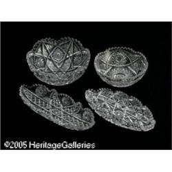 FOUR AMERICAN BRILLIANT CUT GLASS ITEMS RVarious 