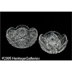 AN AMERICAN GLASS BOWL ATTRIBUTED TO DORFINGER AN