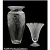 Image 1 : TWO ETCHED GLASS VASES RHawkes; Sabino, both c.19