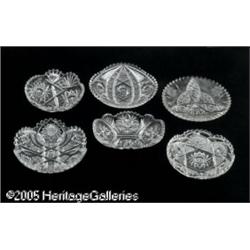 SIX AMERICAN BRILLIANT CUT GLASS DISHES RMakers u