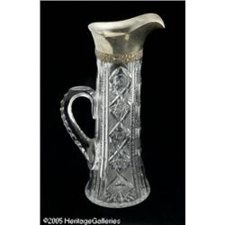 AN AMERICAN BRILLIANT CUT GLASS PITCHER RMaker un