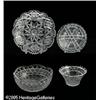 Image 1 : AN AMERICAN BRILLIANT CUT GLASS BOWL, PLATE, COND