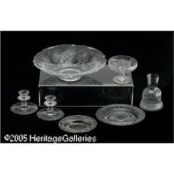 A COLLECTION OF AMERICAN ETCHED GLASS ITEMS RHeis
