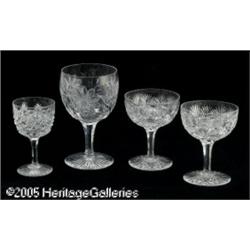 FOUR AMERICAN BRILLIANT CUT GLASS GOBLETS RMakers