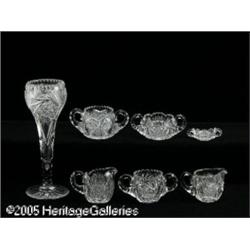 SEVEN AMERICAN BRILLIANT CUT GLASS ITEMS RVarious
