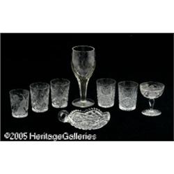 EIGHT AMERICAN BRILLIANT-CUT GLASS ITEMS RLibbey,