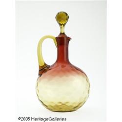 AN AMERICAN THUMBPRINT PATTERN AMBERINA GLASS DEC
